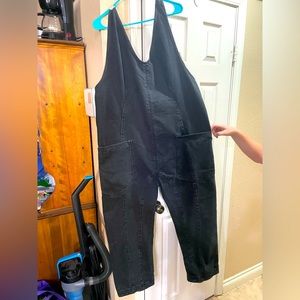 We the free black denim romper overalls size XL